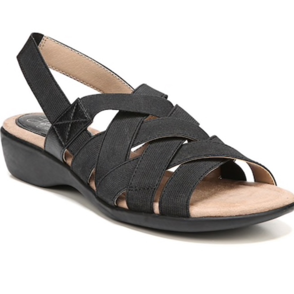 LIFE STRIDE Comfort Black Sandals. NEW 🖤